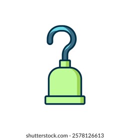 Filled outline Pirate hook icon isolated on white background. Happy Halloween party. Flat filled outline style with shadow. Vector