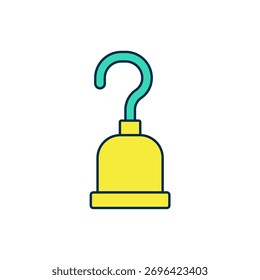 Esquema lleno Icono de gancho pirata aislado sobre fondo blanco. Feliz Halloween.  Vector