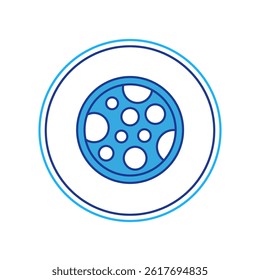 Filled outline Pizza icon isolated on white background. Fast food menu.  Vector