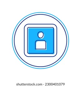 Esquema relleno Reproducir icono de vídeo aislado en fondo blanco. Signo de tira de película.  Vector