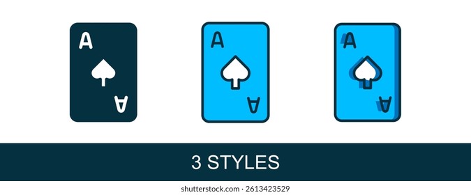 Filled outline Playing card with spades symbol icon isolated on white background. Casino gambling.  Vector