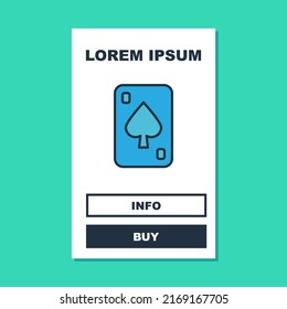 Filled outline Playing cards icon isolated on turquoise background. Casino gambling.  Vector