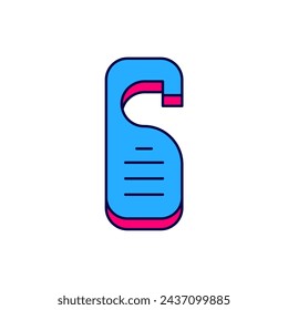 Filled outline Please do not disturb icon isolated on white background. Hotel Door Hanger Tags.  Vector