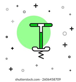 Filled outline Pogo stick jumping toy icon isolated on white background.  Vector
