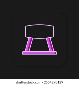 Filled outline Pommel horse icon isolated on black background. Sports equipment for jumping and gymnastics. Flat filled outline style with shadow. Vector