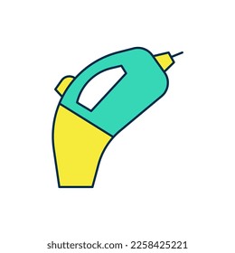 Filled outline Portable vacuum cleaner icon isolated on white background.  Vector