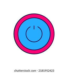 Filled outline Power button icon isolated on white background. Start sign.  Vector