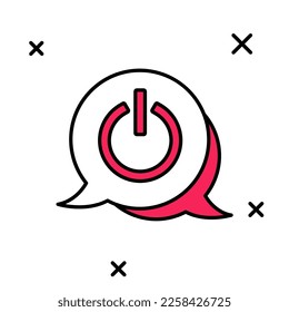 Filled outline Power button icon isolated on white background. Start sign.  Vector