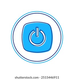 Filled outline Power button icon isolated on white background. Start sign.  Vector