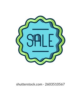 Filled outline Price tag with an inscription Sale icon isolated on white background. Badge for price. Promo tag discount. Flat filled outline style with shadow. Vector