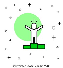 Filled outline Productive human icon isolated on white background. Idea work, success, productivity, vision and efficiency concept.  Vector