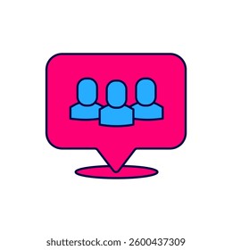 Filled outline Project team base icon isolated on white background. Business analysis and planning, consulting, team work, project management. Developers.  Vector