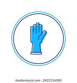Filled outline Protective gloves icon isolated on white background.  Vector