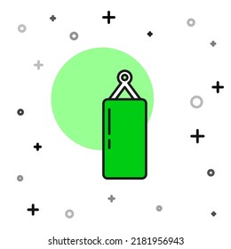 Filled outline Punching bag icon isolated on white background.  Vector