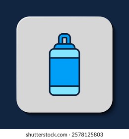 Filled outline Punching bag icon isolated on blue background.  Vector
