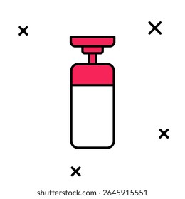 Filled outline Punching bag icon isolated on white background.  Vector