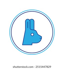 Filled outline Rabbit with ears icon isolated on white background. Magic trick. Mystery entertainment concept.  Vector