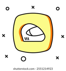 Filled outline Racing helmet icon isolated on white background. Extreme sport. Sport equipment. Flat filled outline style with shadow. Vector