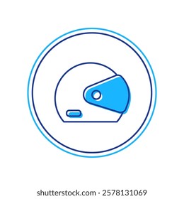 Filled outline Racing helmet icon isolated on white background.  Vector