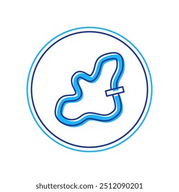 Filled outline Racing track icon isolated on white background.  Vector