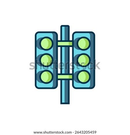 Filled outline Racing traffic light icon isolated on white background. Flat filled outline style with shadow. Vector