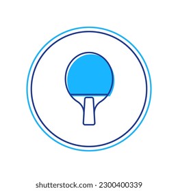 Filled outline Racket for playing table tennis icon isolated on white background.  Vector