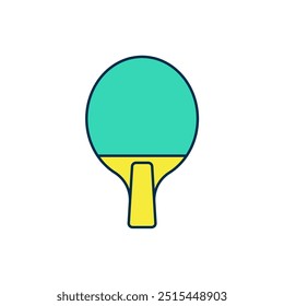 Filled outline Racket for playing table tennis icon isolated on white background.  Vector