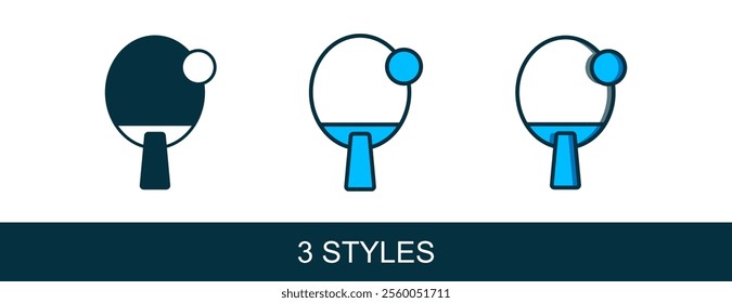 Filled outline Racket for playing table tennis icon isolated on white background.  Vector