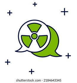 Filled outline Radioactive icon isolated on white background. Radioactive toxic symbol. Radiation Hazard sign.  Vector