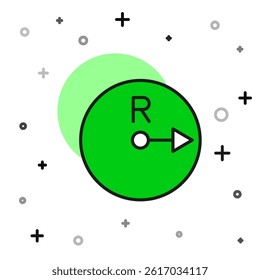Filled outline Radius icon isolated on white background.  Vector