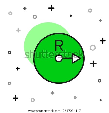 Filled outline Radius icon isolated on white background.  Vector