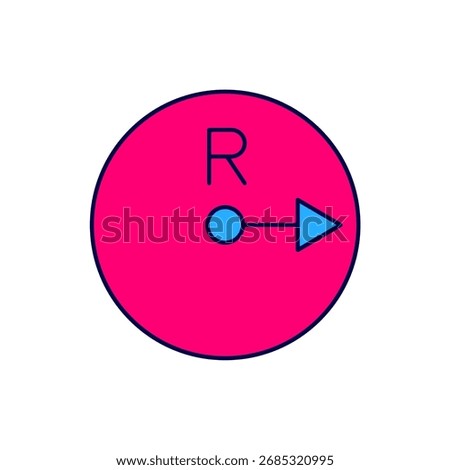 Filled outline Radius icon isolated on white background.  Vector