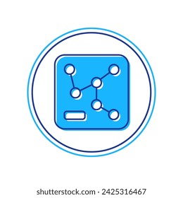 Filled outline Railway map icon isolated on white background.  Vector
