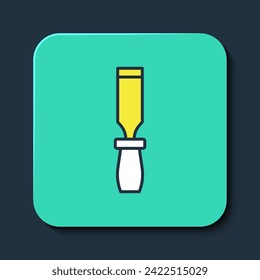 Filled outline Rasp metal file icon isolated on blue background. Rasp for working with wood and metal. Tool for workbench, workshop. Turquoise square button. Vector