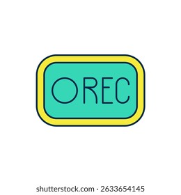 Filled outline Record button icon isolated on white background. Rec button.  Vector