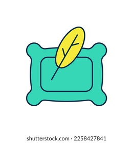 Filled outline Rectangular pillow icon isolated on white background. Cushion sign. Orthopedic pillow.  Vector