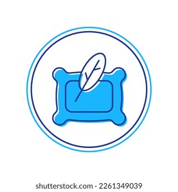Filled outline Rectangular pillow icon isolated on white background. Cushion sign. Orthopedic pillow.  Vector