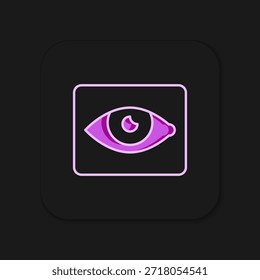 Filled outline Red eye effect icon isolated on black background. Eye redness sign. Inflammatory disease of eyes. Flat filled outline style with shadow. Vector