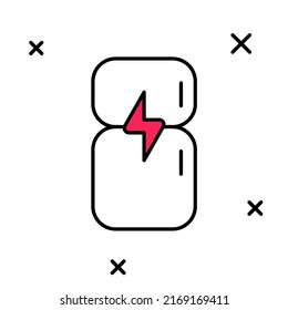 Filled outline Refrigerator icon isolated on white background. Fridge freezer refrigerator. Household tech and appliances.  Vector