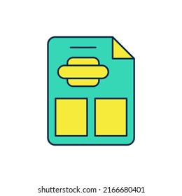 Filled outline Restaurant cafe menu icon isolated on white background.  Vector
