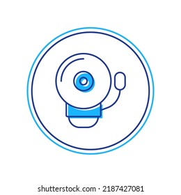 Filled outline Ringing alarm bell icon isolated on white background. Fire alarm system. Service bell, handbell sign, notification symbol.  Vector