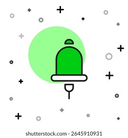 Filled outline Ringing alarm bell icon isolated on white background. Fire alarm system. Service bell, handbell sign, notification symbol.  Vector