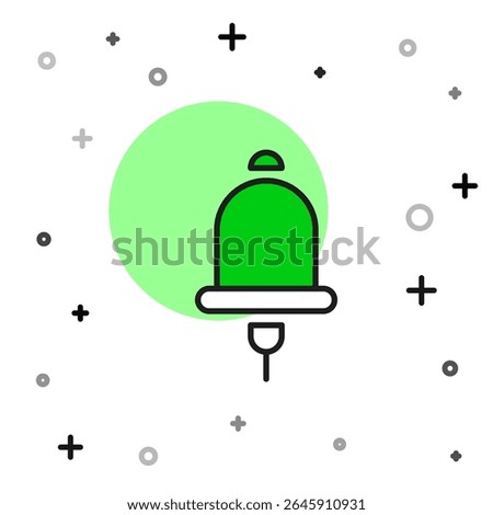 Filled outline Ringing alarm bell icon isolated on white background. Fire alarm system. Service bell, handbell sign, notification symbol.  Vector