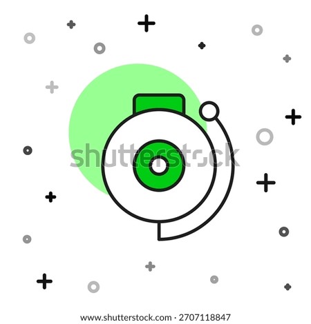 Filled outline Ringing alarm bell icon isolated on white background. Fire alarm system. Service bell, handbell sign, notification symbol.  Vector
