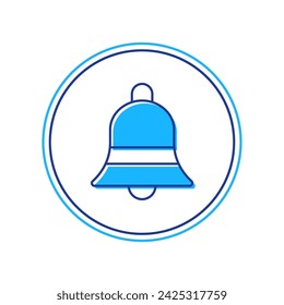 Filled outline Ringing bell icon isolated on white background. Alarm symbol, service bell, handbell sign, notification symbol.  Vector