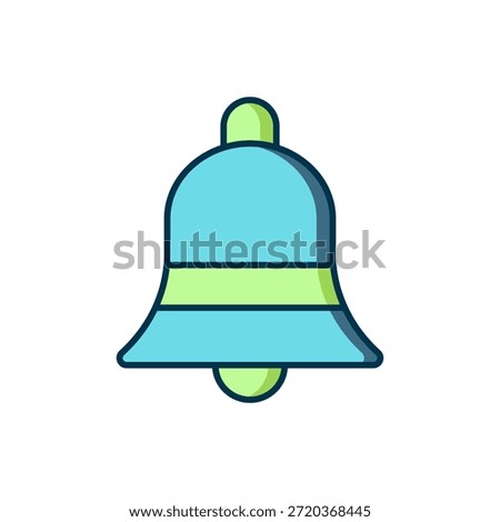 Filled outline Ringing bell icon isolated on white background. Alarm symbol, service bell, handbell sign, notification symbol. Flat filled outline style with shadow. Vector