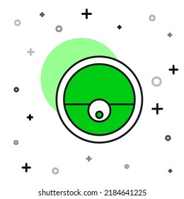 Filled outline Robot vacuum cleaner icon isolated on white background. Home smart appliance for automatic vacuuming, digital device for house cleaning.  Vector
