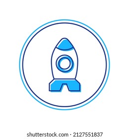 Filled outline Rocket ship toy icon isolated on white background. Space travel.  Vector