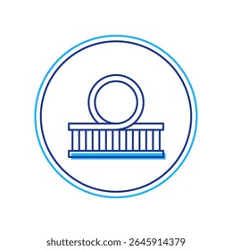 Filled outline Roller coaster icon isolated on white background. Amusement park. Childrens entertainment playground, recreation park.  Vector