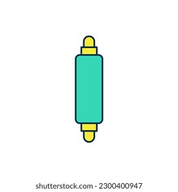 Filled outline Rolling pin icon isolated on white background.  Vector